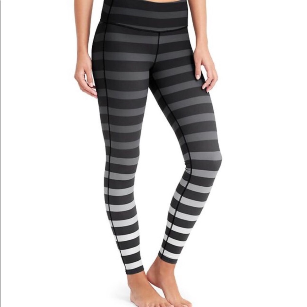 Athleta high rise bold stripe chatarunga tights